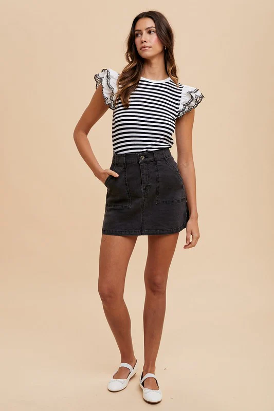 Wear Cargo Denim Mini Skirt