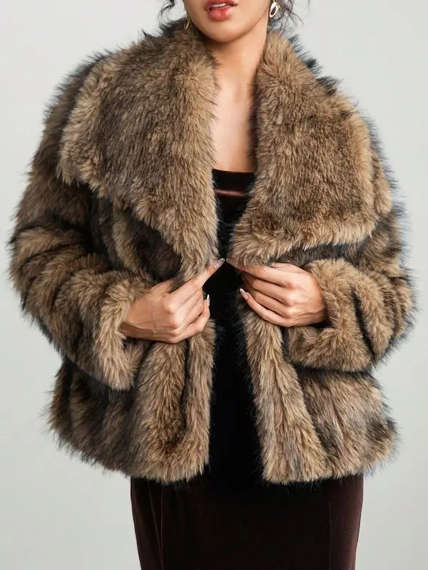 🔥🔥Last Day 95% OFF🎨 - 🐑Women's Faux Fur Collared Jacket