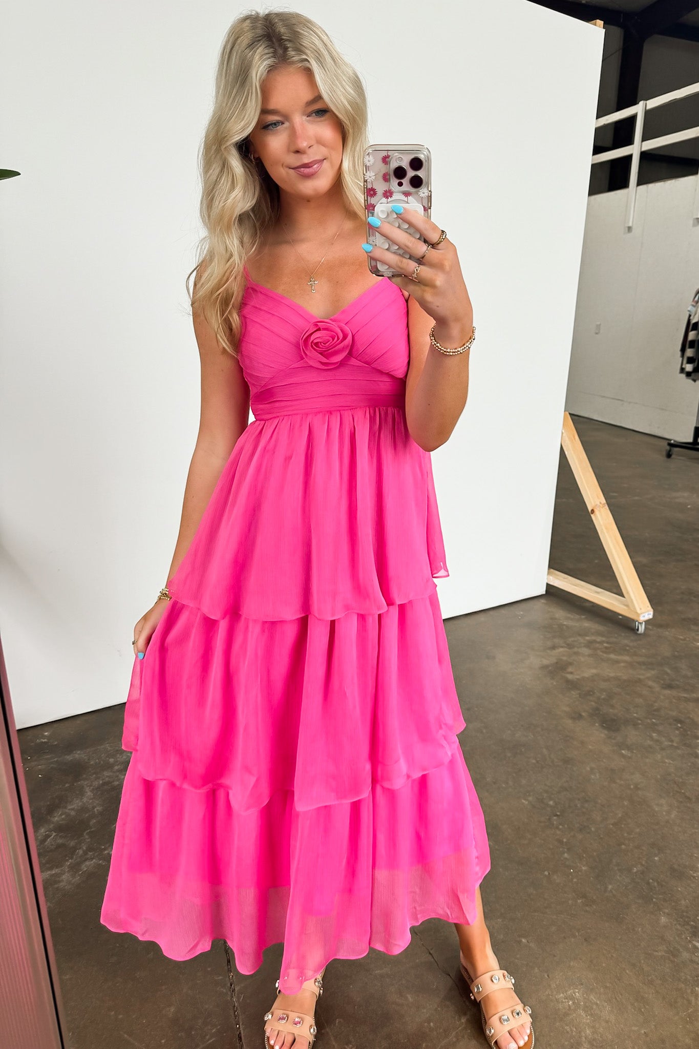 Blissfully Darling Tiered Floral Ruffle Dress