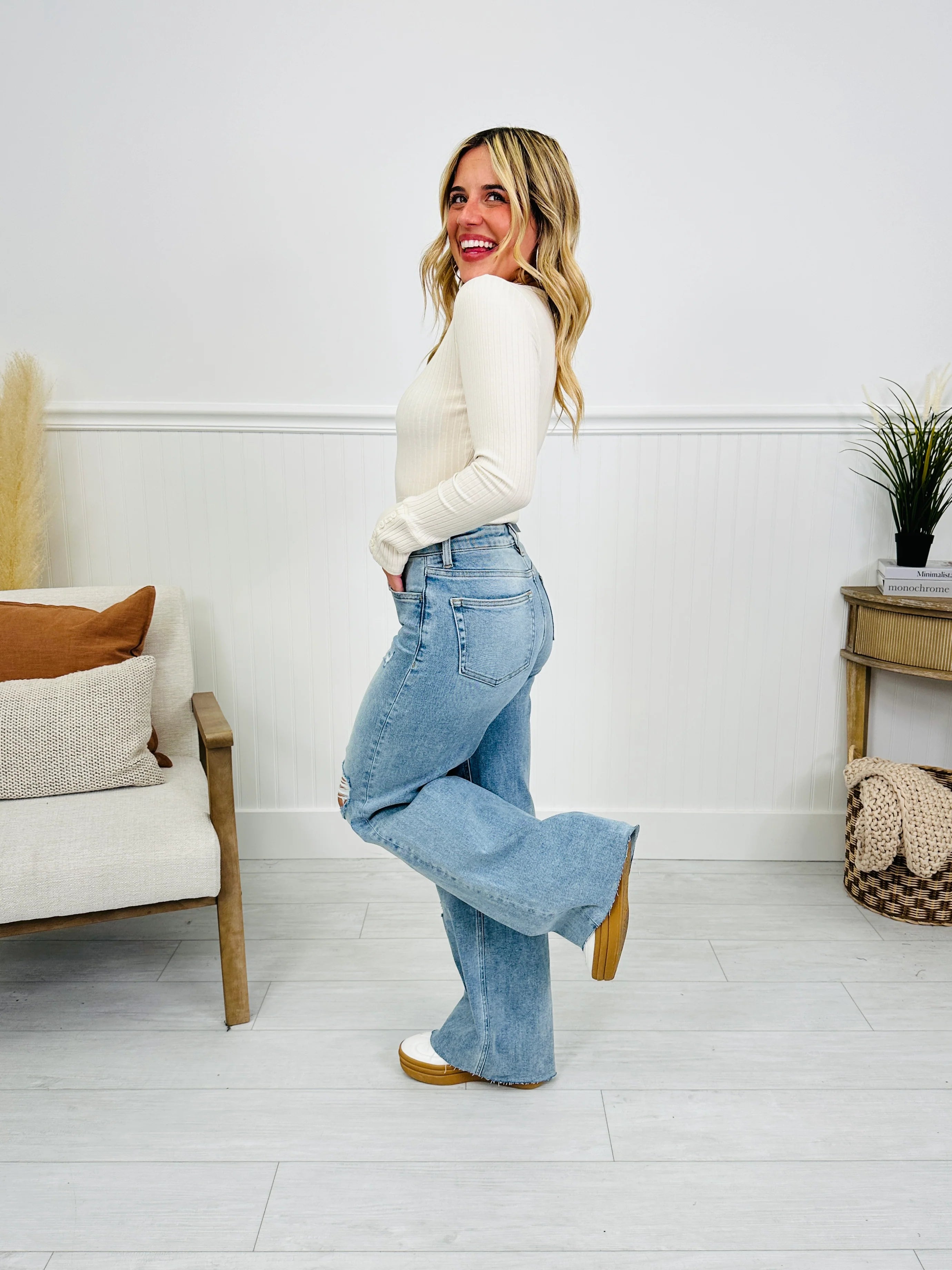 Ride the Retro Wide Leg Retro Tummy Control Jeans