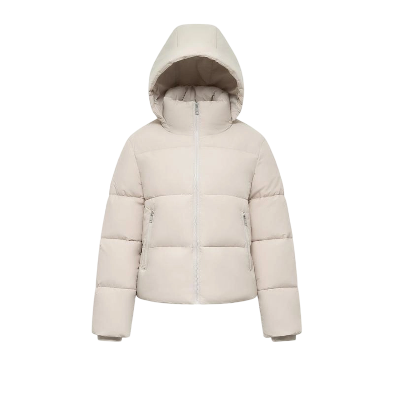 Women's Quilted Puffer Jacket with Removable Hood