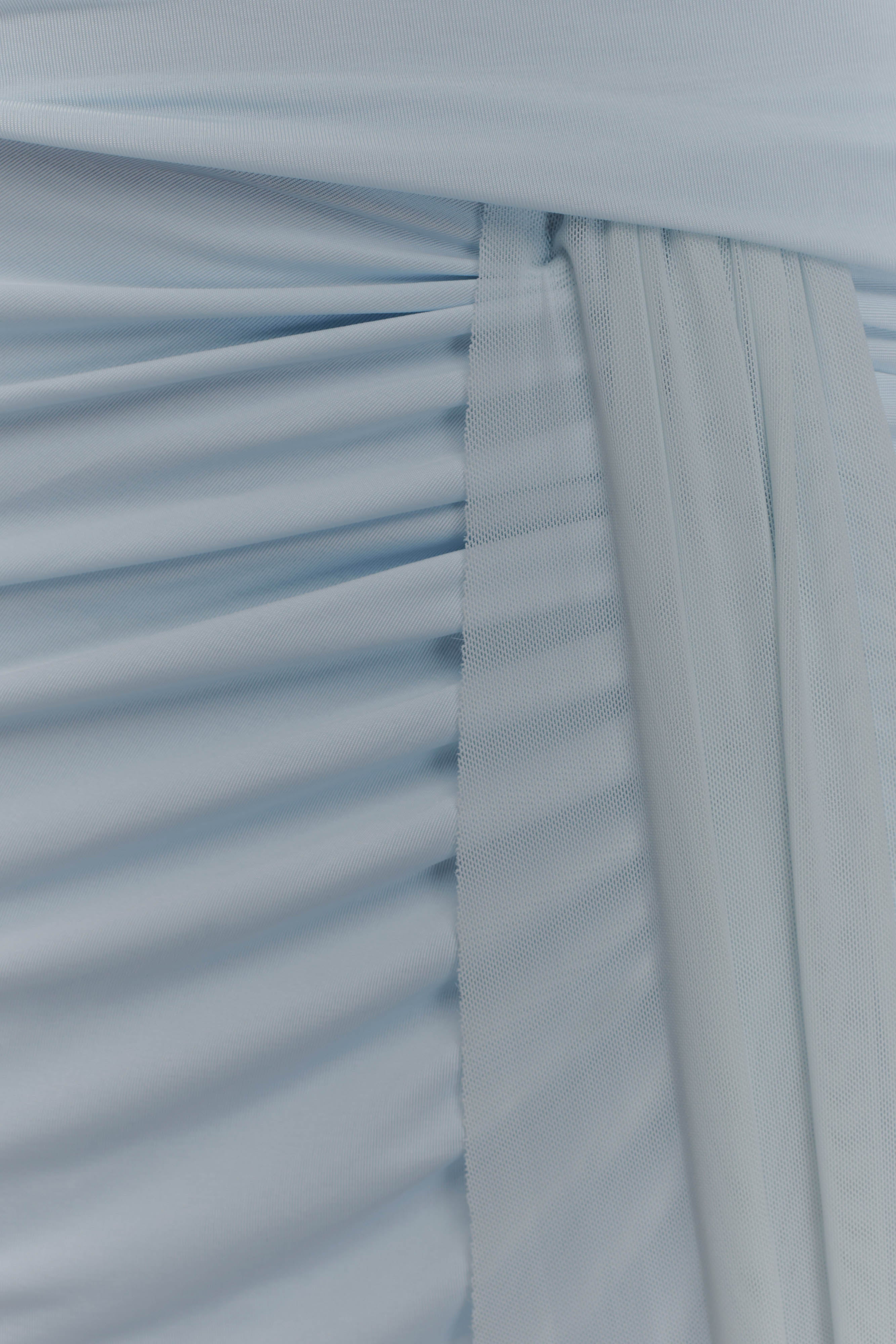 Blue Slinky Maxi Skirt