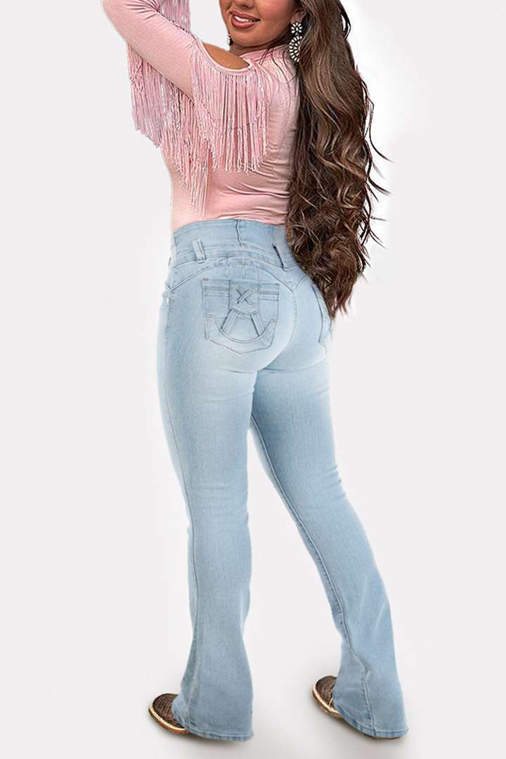 🔥High-Waist Button Fly Flare Jeans 7-Pack Only $24.99