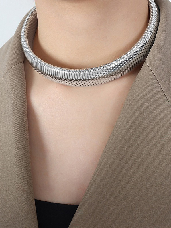 Pleated Solid Color Necklaces Accessories Dainty Necklace
