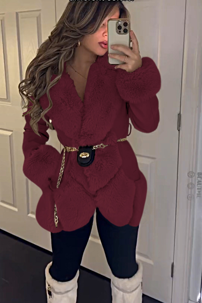 Women's fashion fur patchwork jacket