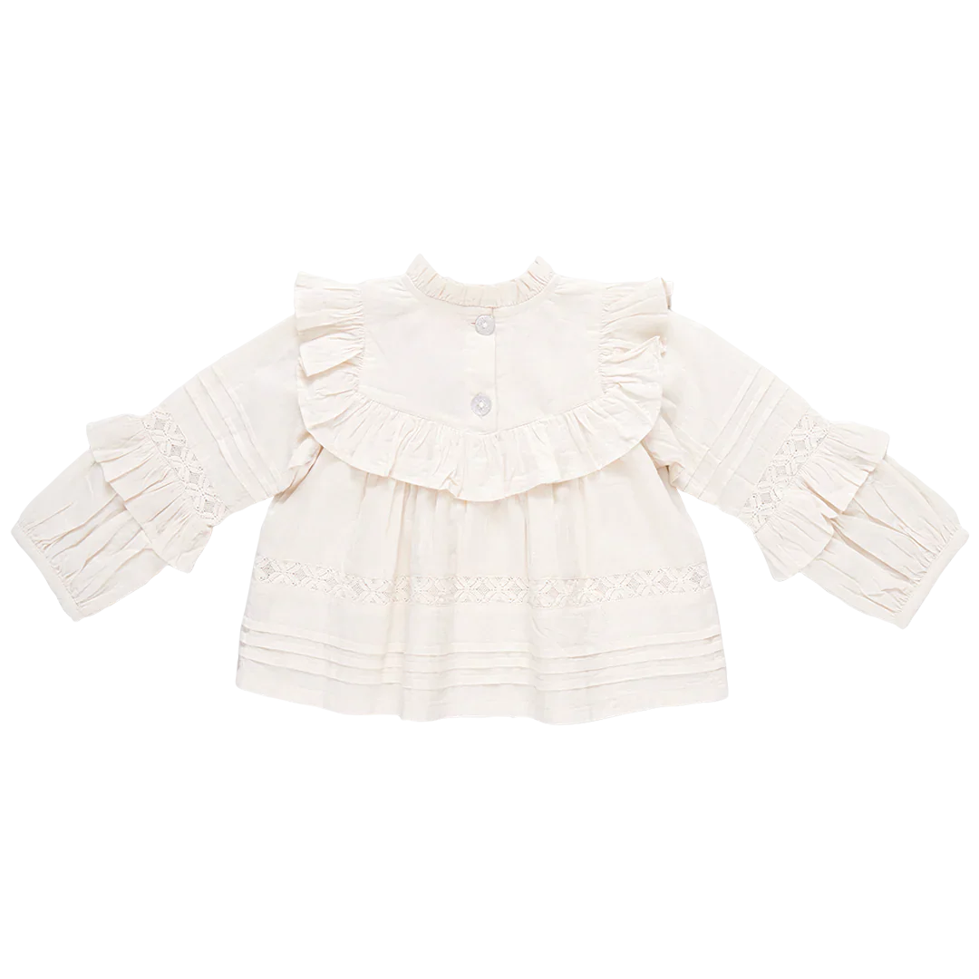 Girl's Mira Top Antique White