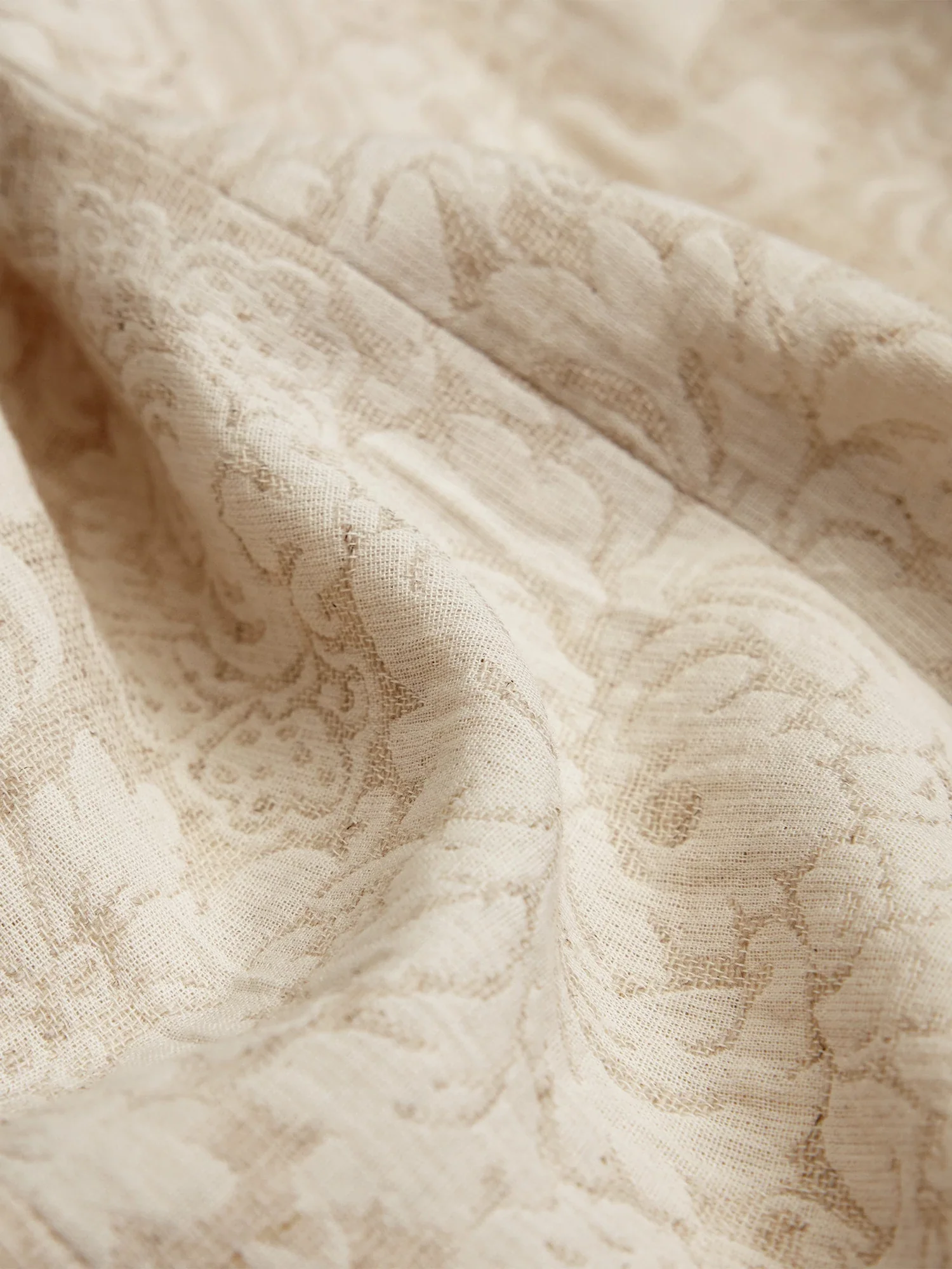 Cotton & Linen Long Sleeve Jacquard Blazer