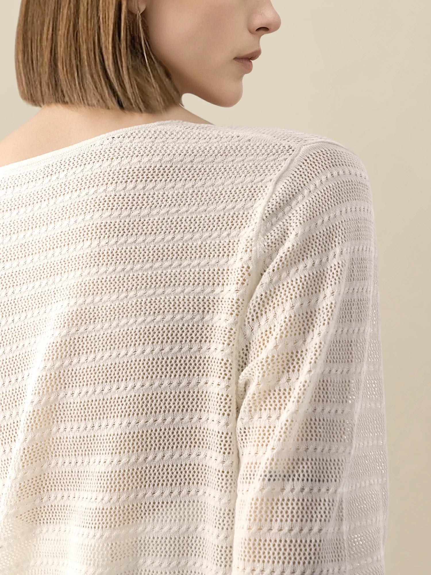 Linen & Lyocell V-Neck Long Sleeve Cardigan