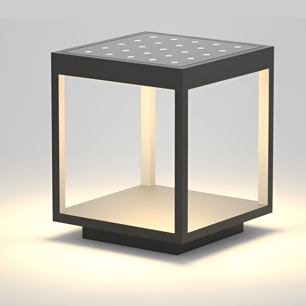 Square Frame Waterproof LED Modern Solar Post Caps Lights Fence Post Lights