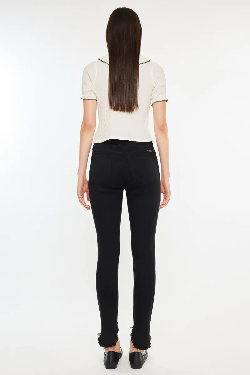High Rise Black Ankle Skinny Jeans