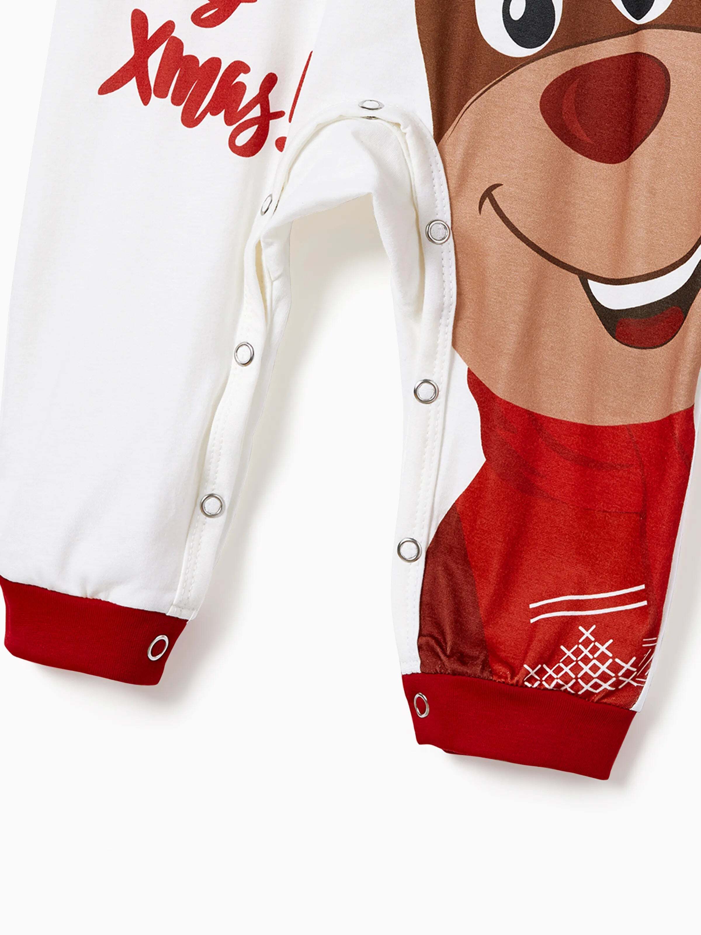 Christmas Reindeer Print Family Matching Pajamas Sets with Christmas Socks Black