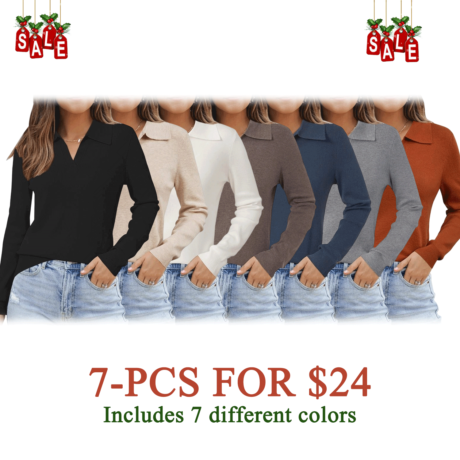 Women's Cozy Wool-Blend Collar Knit Top