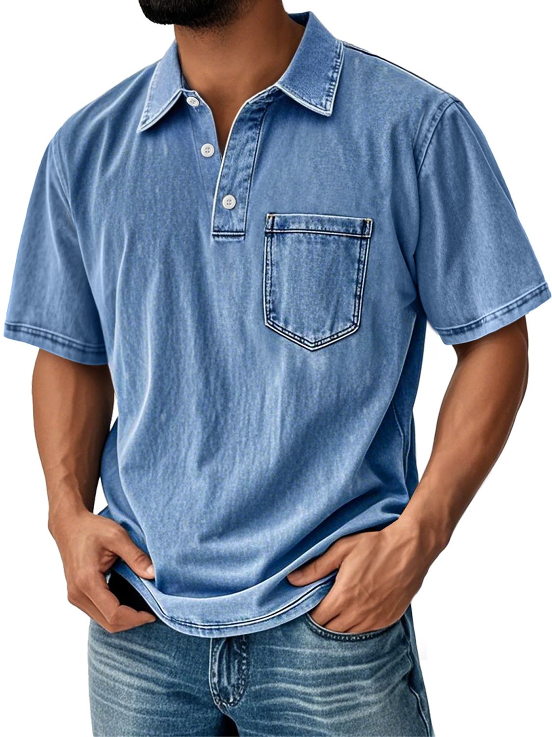 Men's Retro Everyday Lapel Pocket Casual Short Sleeve POLO Shirt