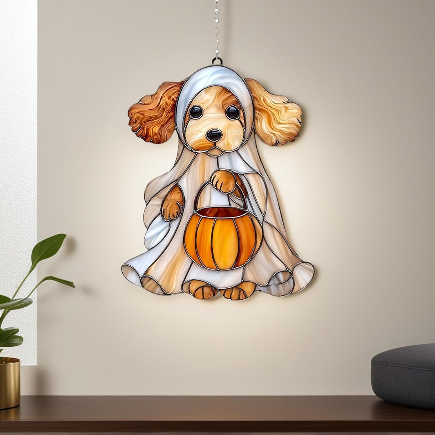 Halloween Ghost Animal Pumpkin Suncatcher Window Decor