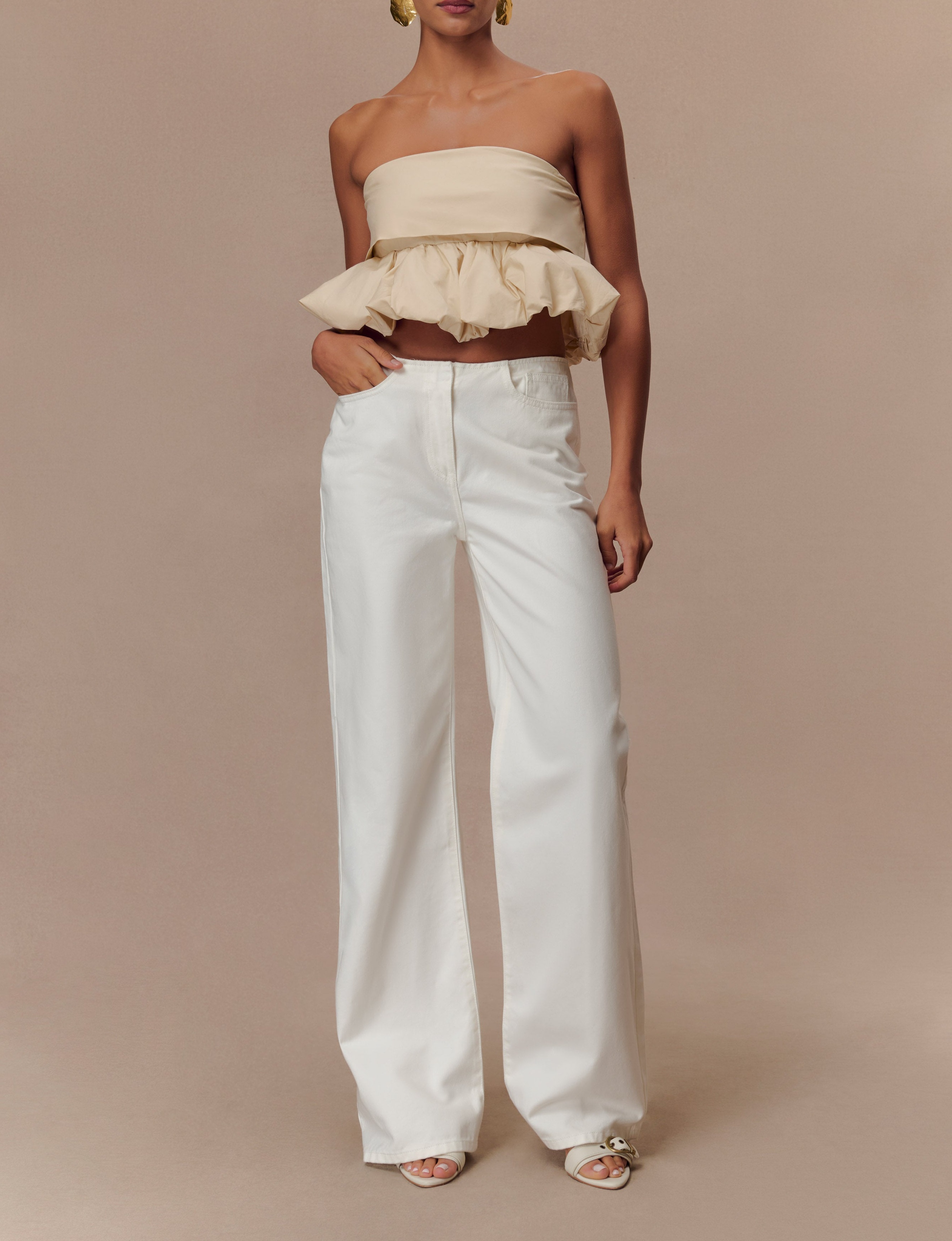 White Mid Rise Denim Jeans