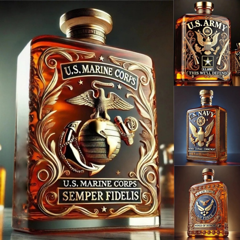Heroes Decanter  Limited Edition Veteran Tribute Whiskey Bottle