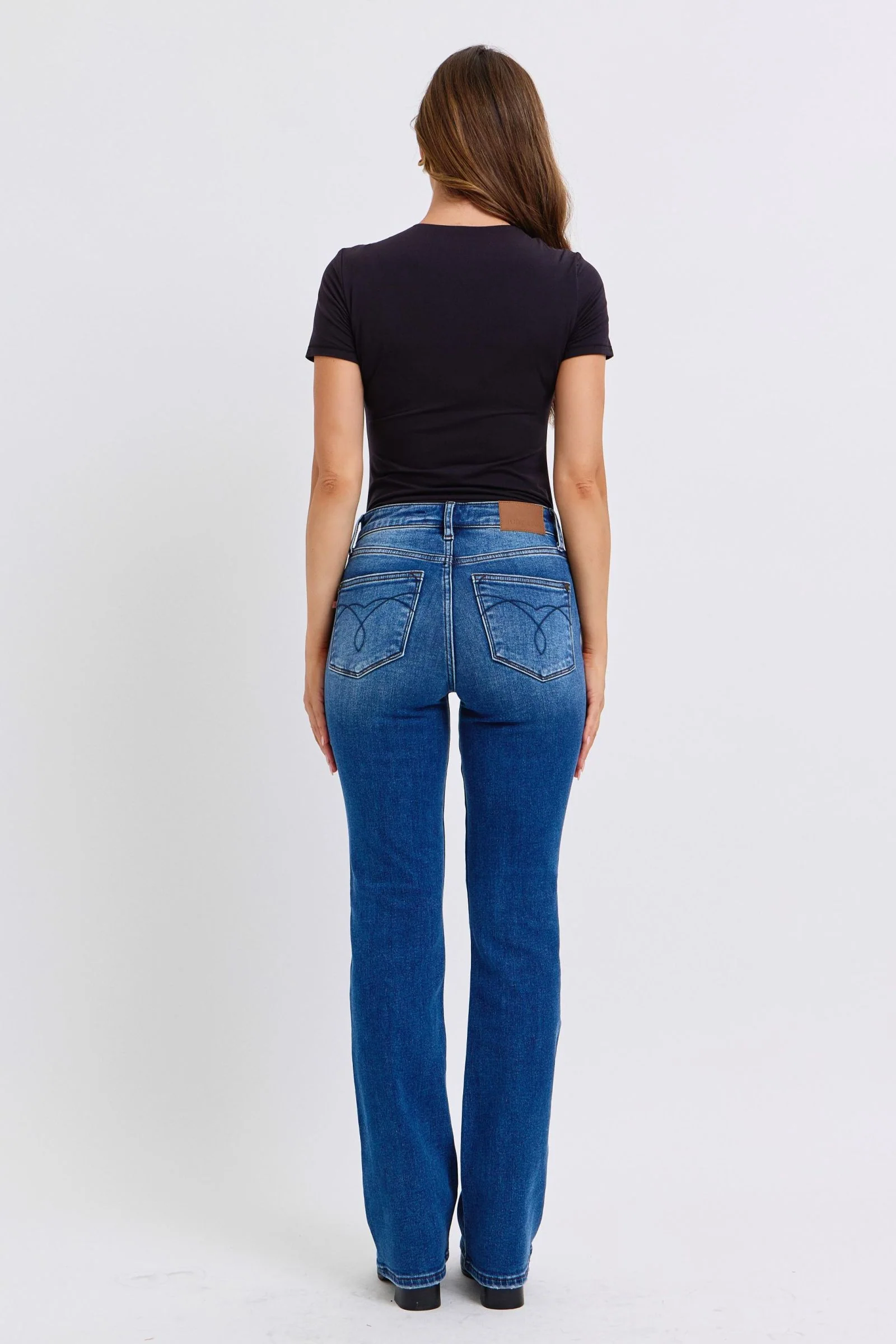 Blue Full Size Mid-Rise Bootcut Jeans with Pockets