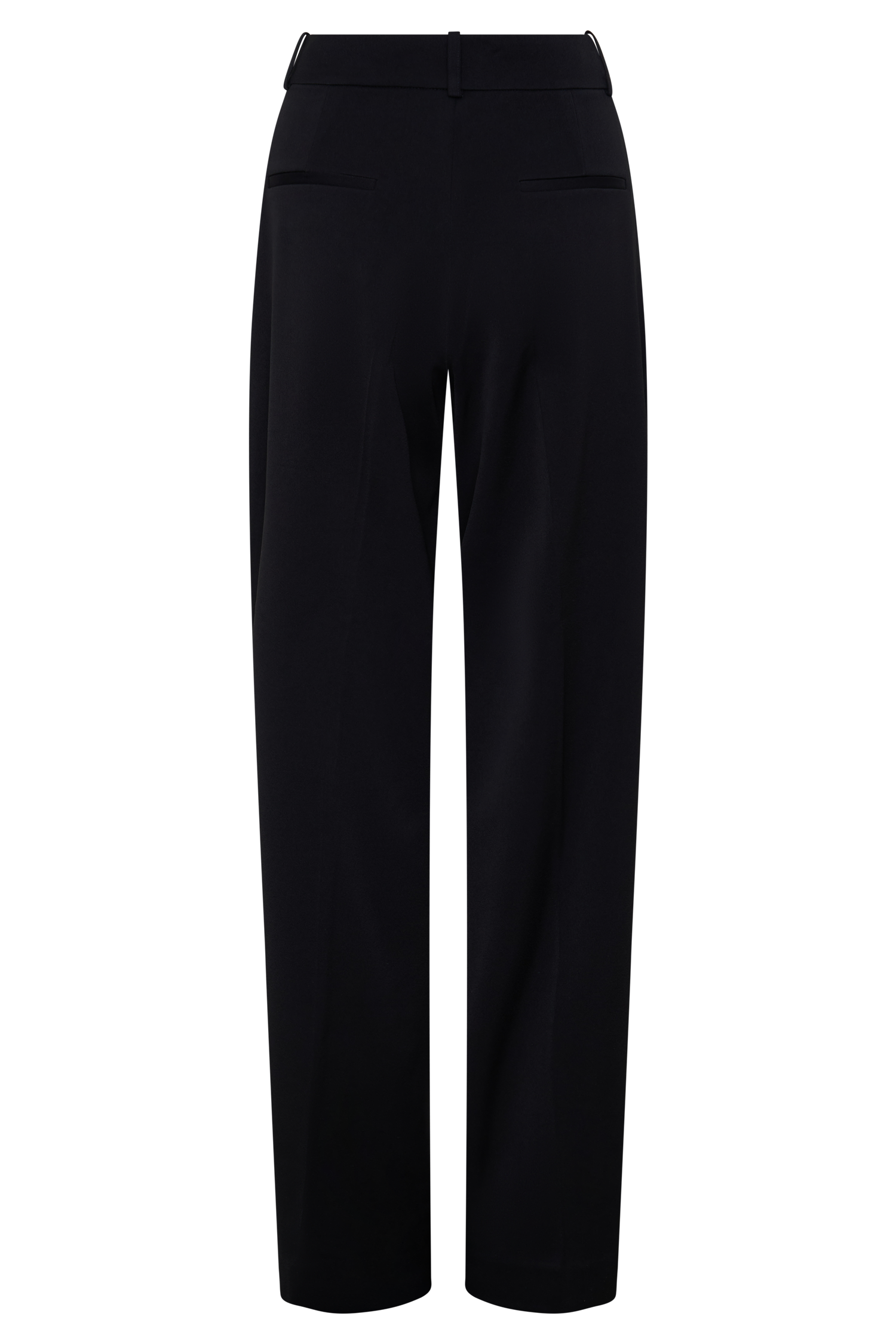 Black Satin Straight Leg Pant