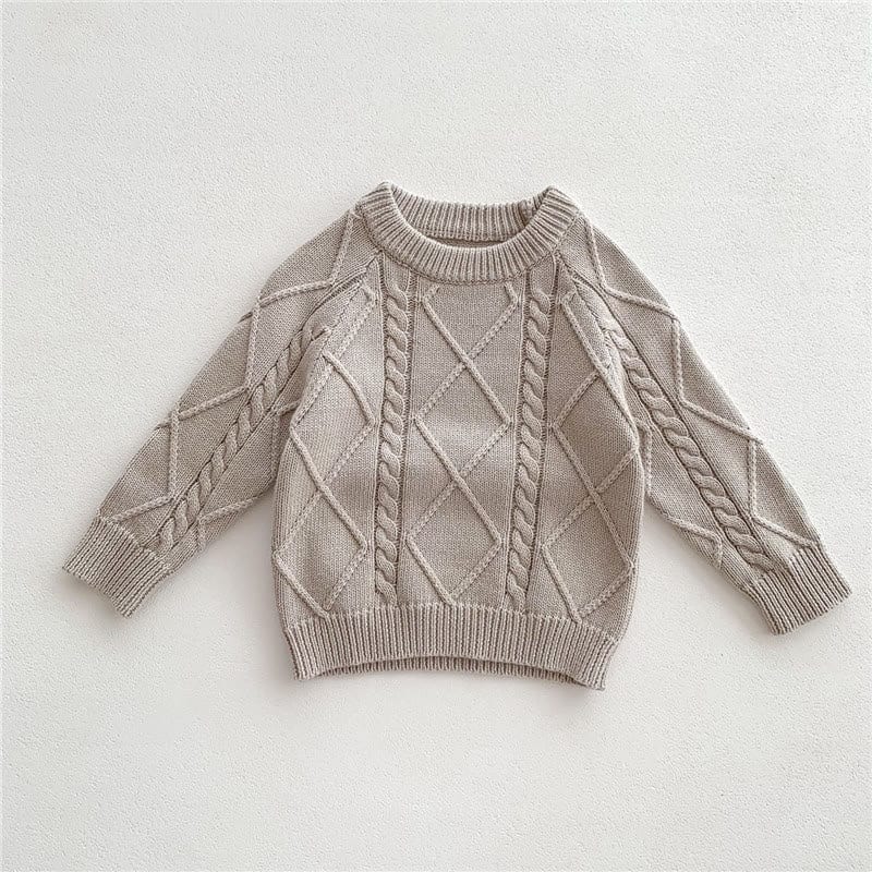 Baby Solid Color Knitted Sweater Overalls