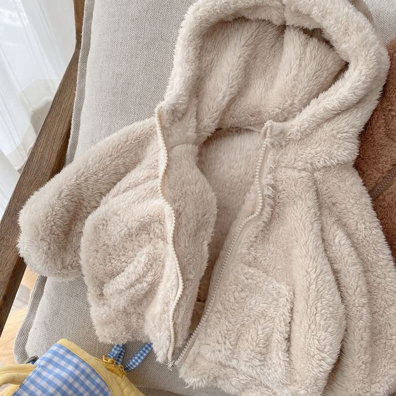 Baby Toddler Cute Plush Hooded Jacket