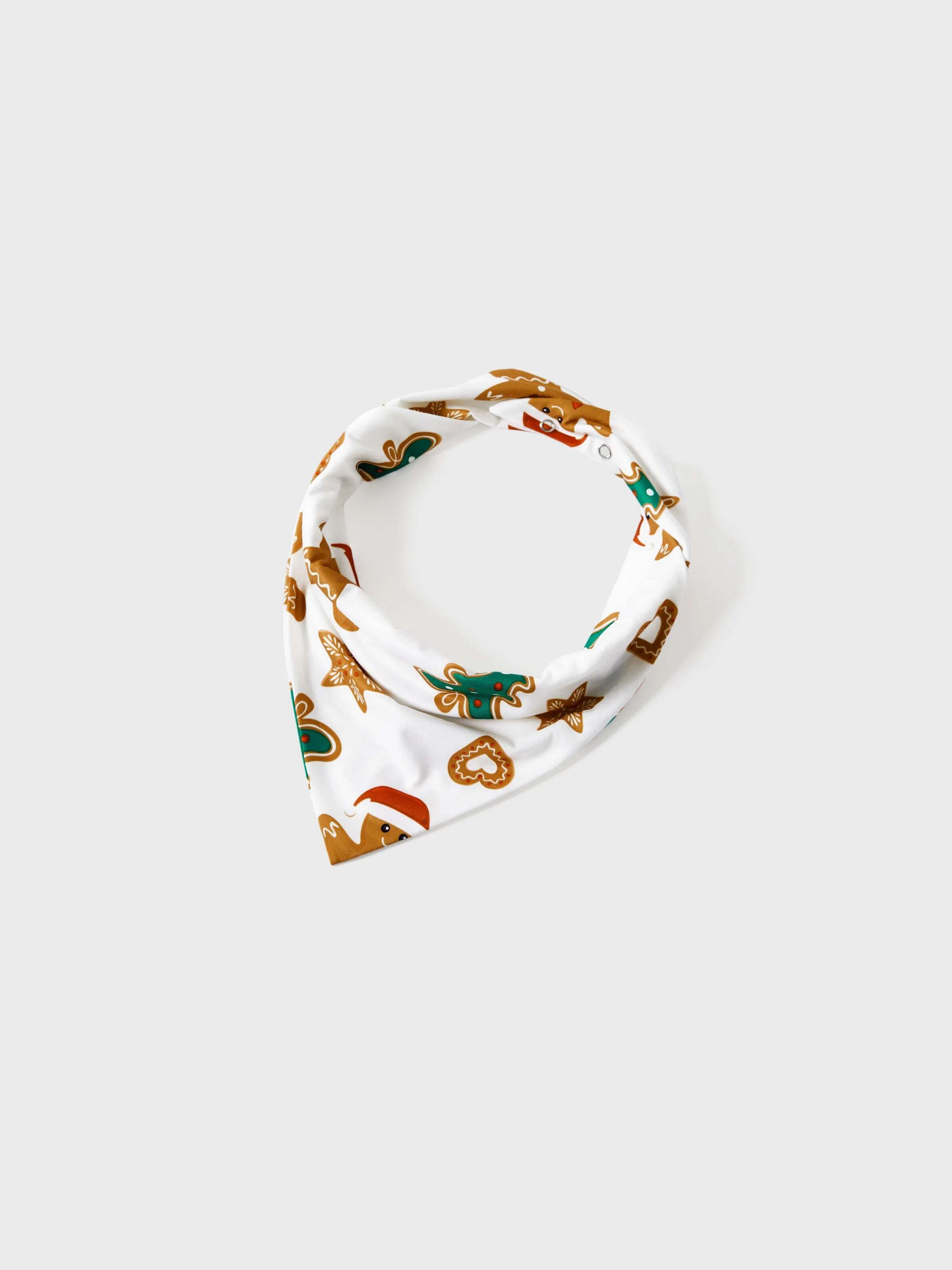 Christmas Family Matching Cartoon Gingerbread Man and Tree All-over Print Long-sleeve Pajamas Sets with Christmas Socks Coffee