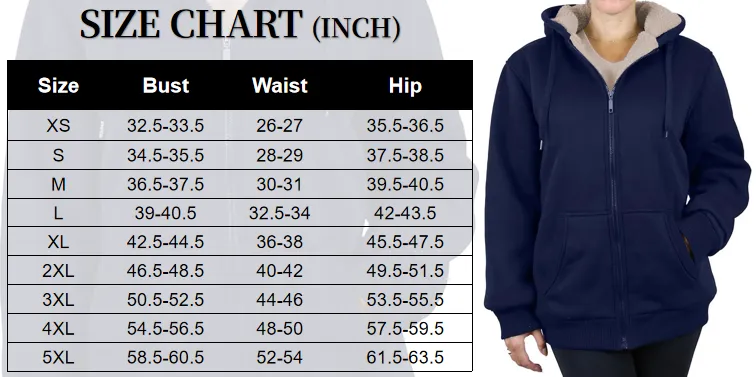 Women's Regular Fit Heavyweight Sherpa Fleece Lined Hoodies