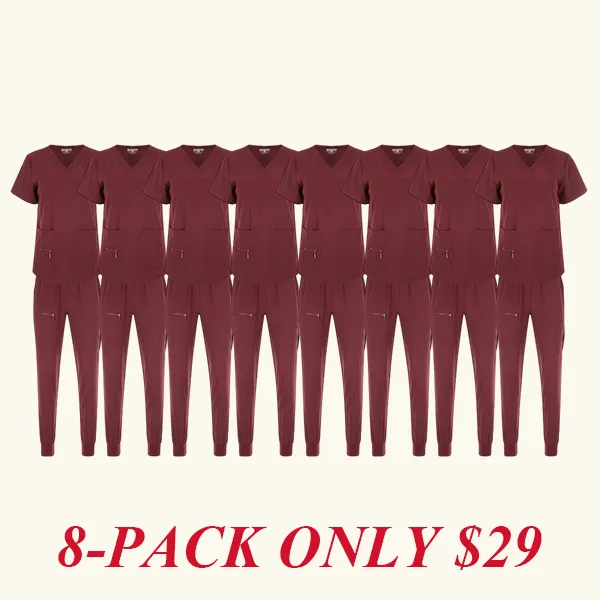 Women's elastic solid color V-neck nursing suit