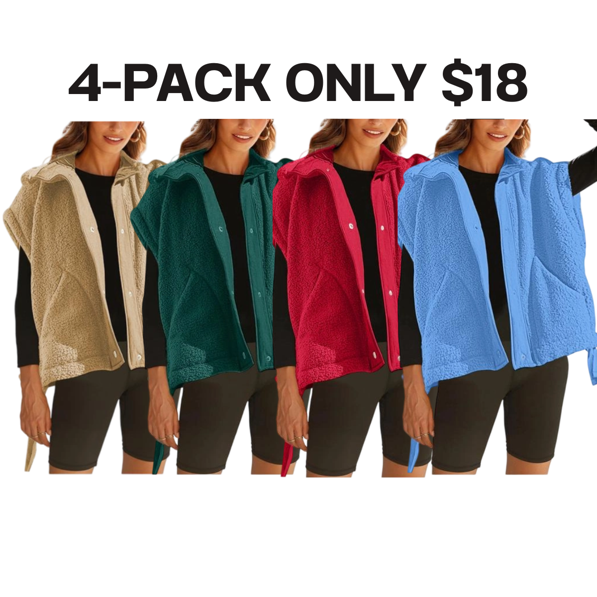 Women's Warm Fleece Button Down Vest