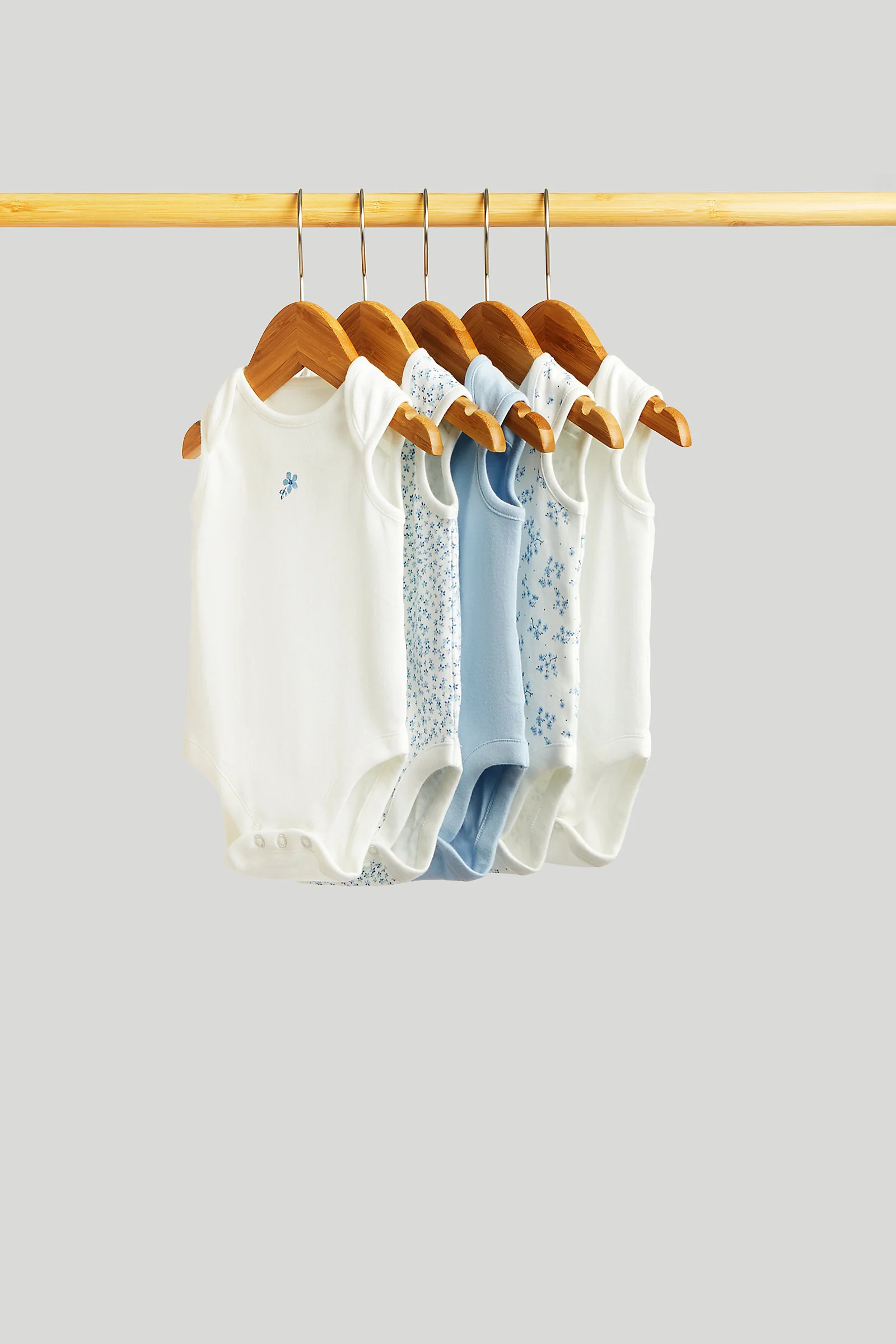 Ditsy Sleeveless Bodysuits - 5 Pack