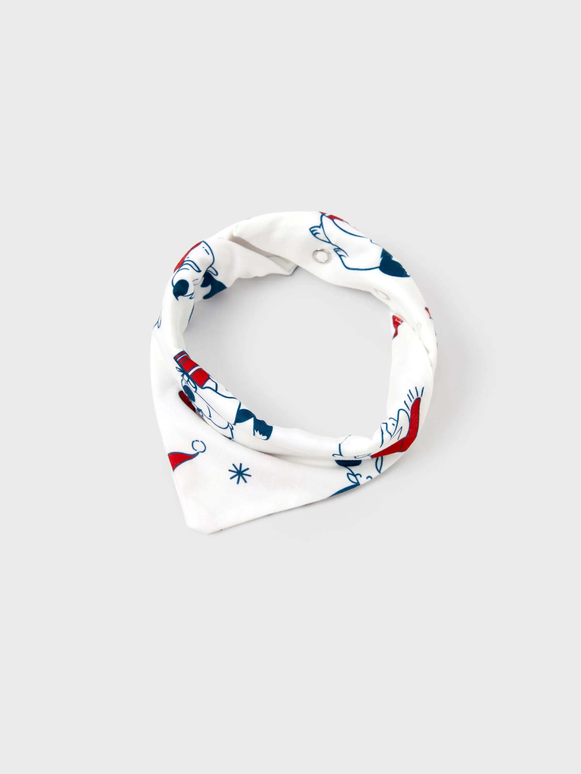 Christmas Matching Family Pajamas Set Santa Claus and Dogs Print PJS with Christmas Socks White