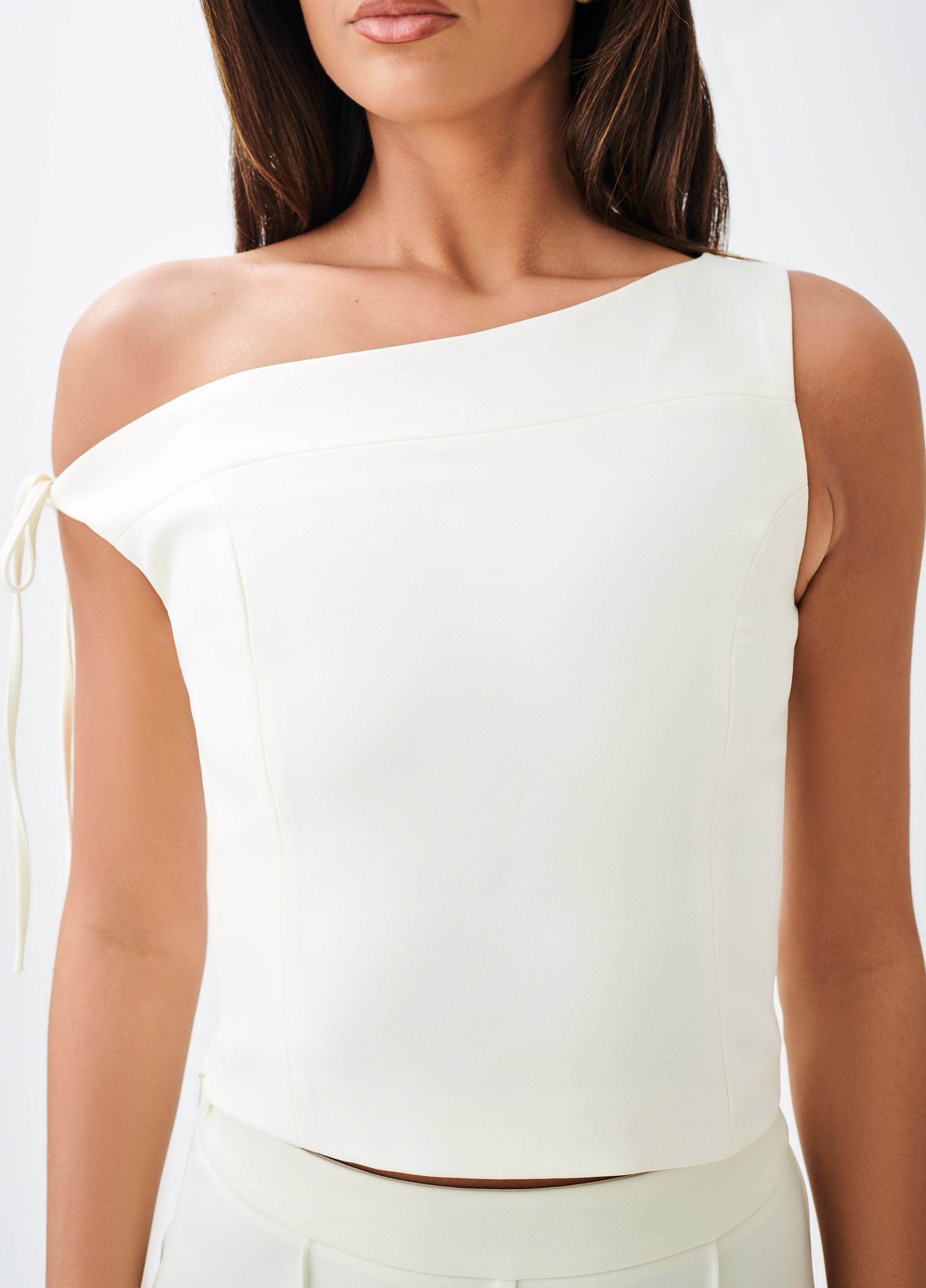 Ivory Suiting Off Shoulder Top