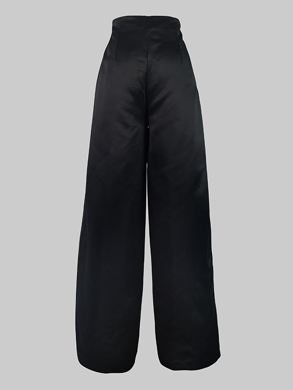 Loose Sleeveless Solid Color Off-The-Shoulder Two Pieces Set