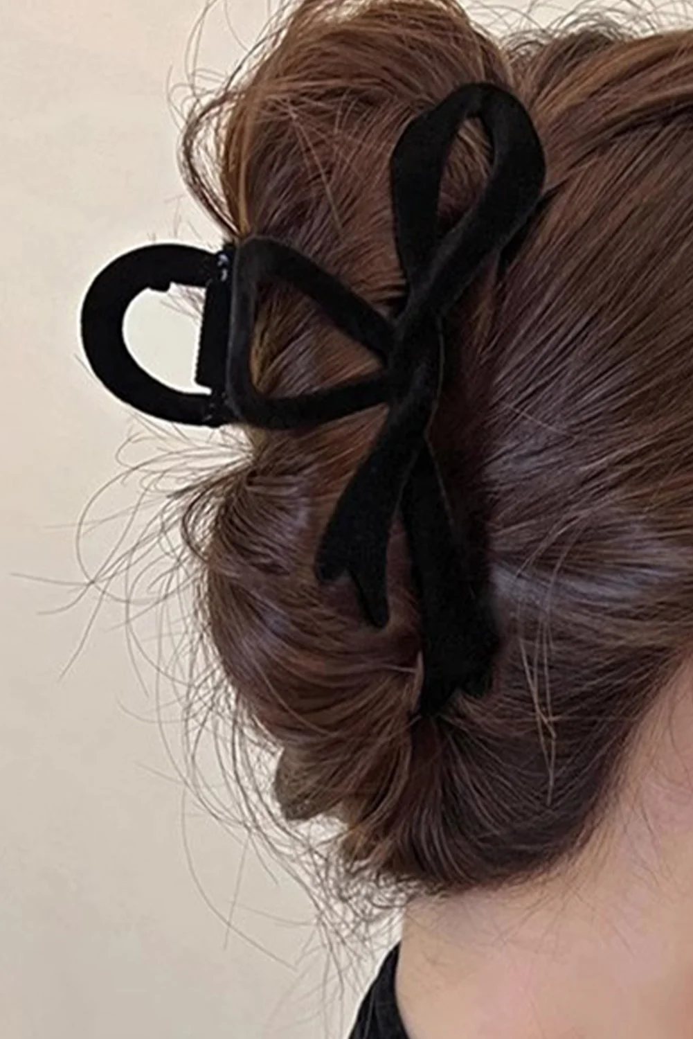 Black Bow Knot Velvet Large Hair Clip