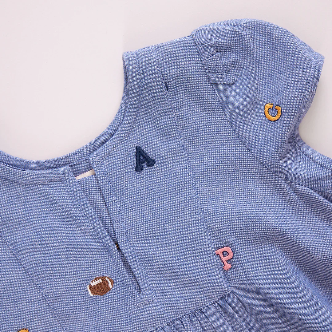 Girl's Adele Dress Varsity Embroidery