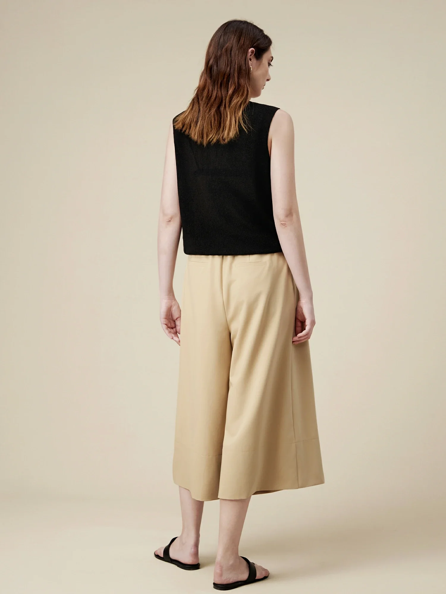 Linen & Lyocell Sleeveless Lapel Casual Tank