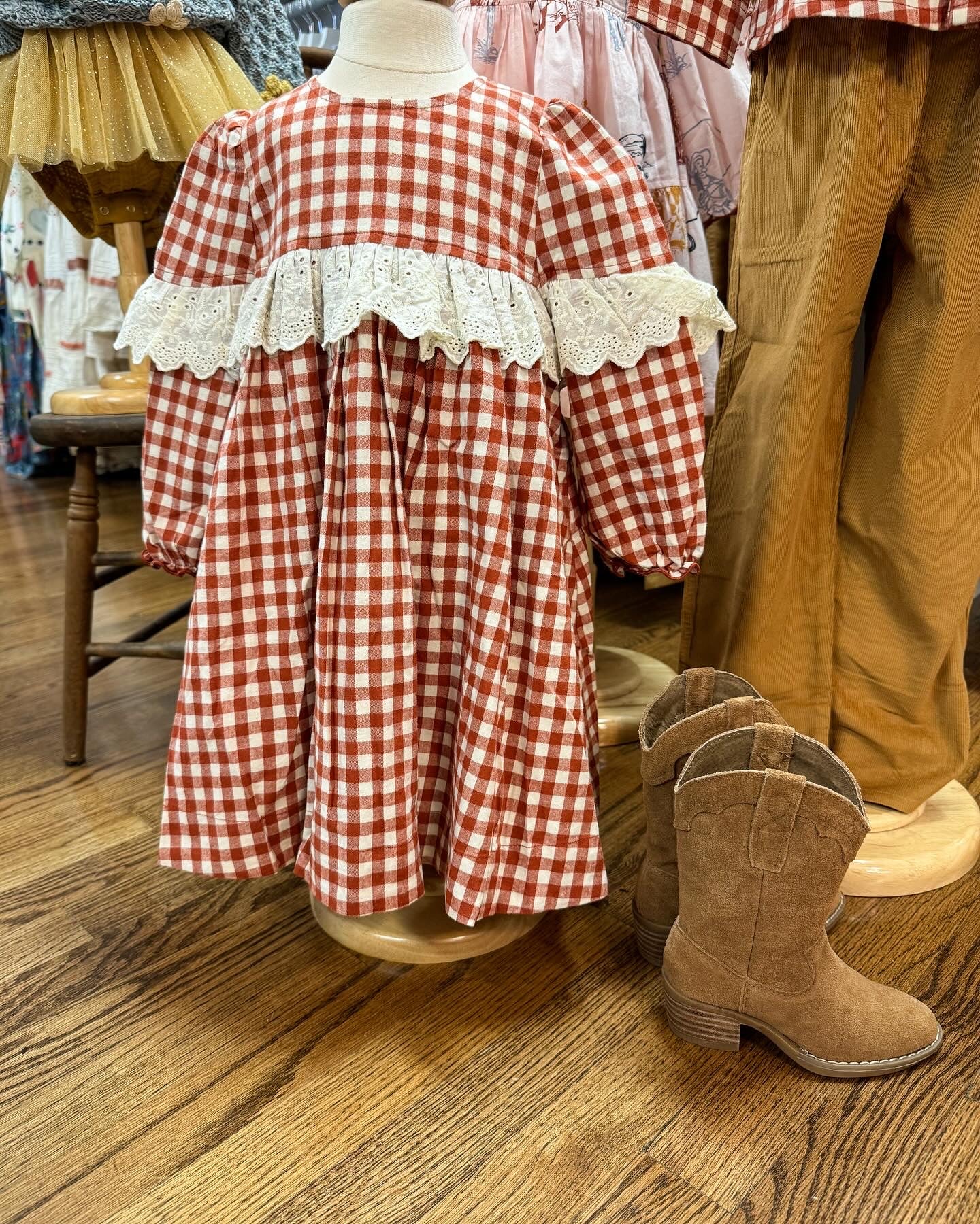Girl's Dixie Pony Gingham Dress