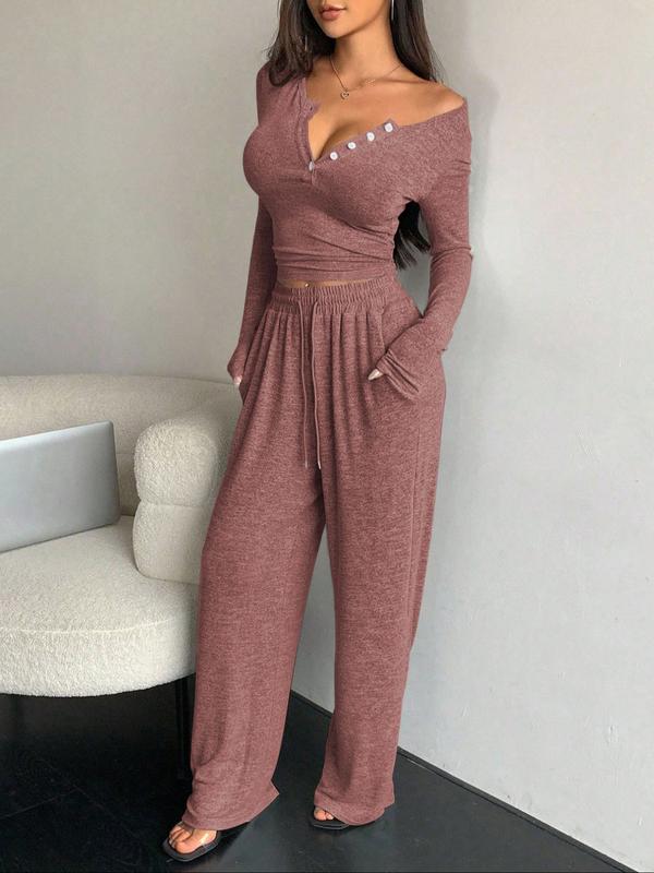 Women's Cozy Two-Piece Lounge Set for Fall & Winter