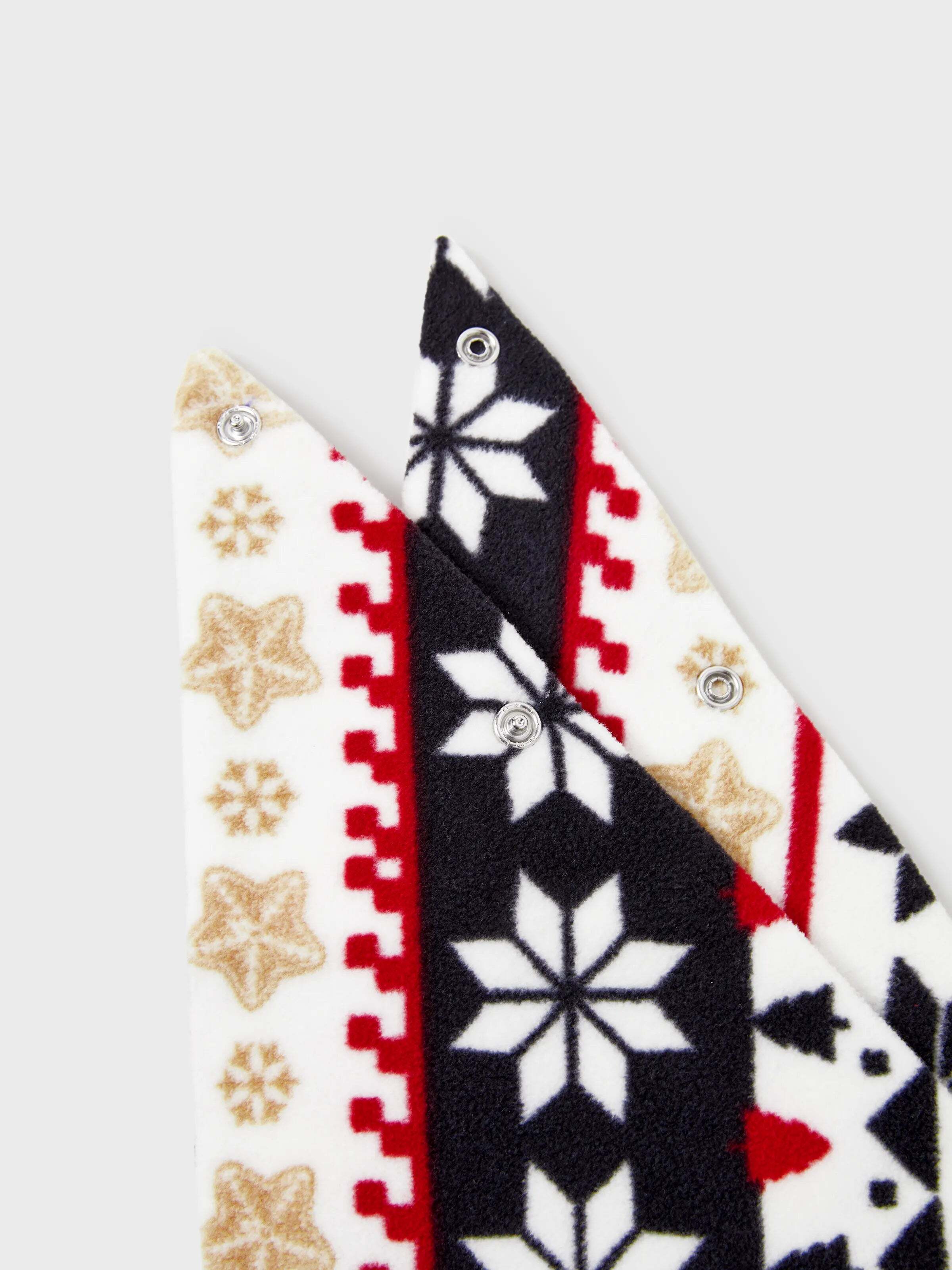 Christmas Matching Family Fleece Pajamas Set Gingerbread and Snowflake Print PJS with Christmas Socks Red