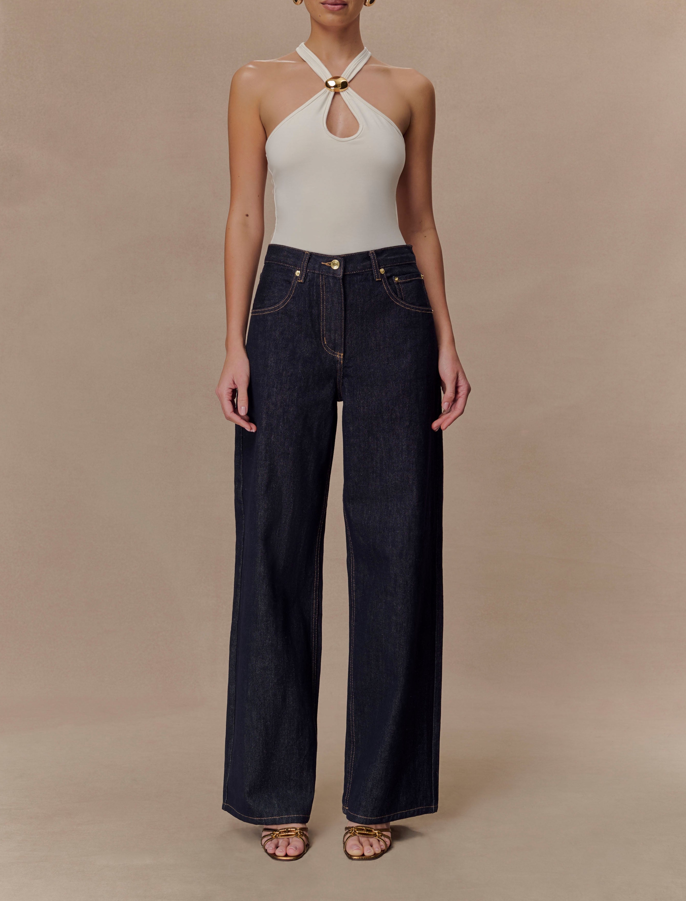 Ivory Modal Tank Top With Hardware