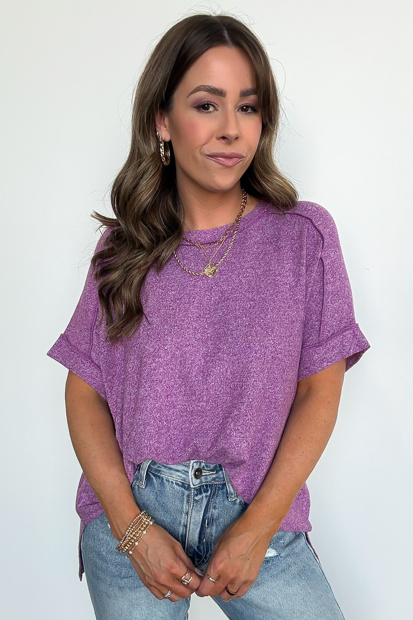 Sunday Muse Melange High Low Tee