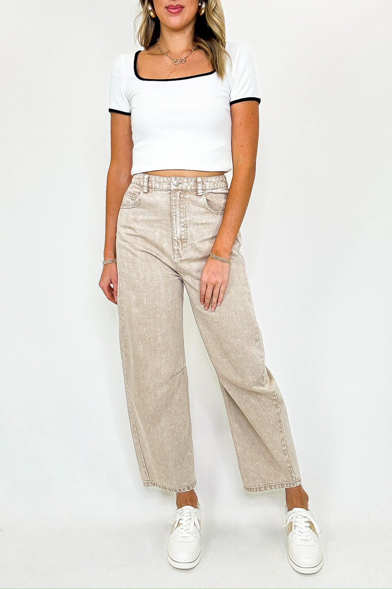 Studio Knit High Waist Solid Pants