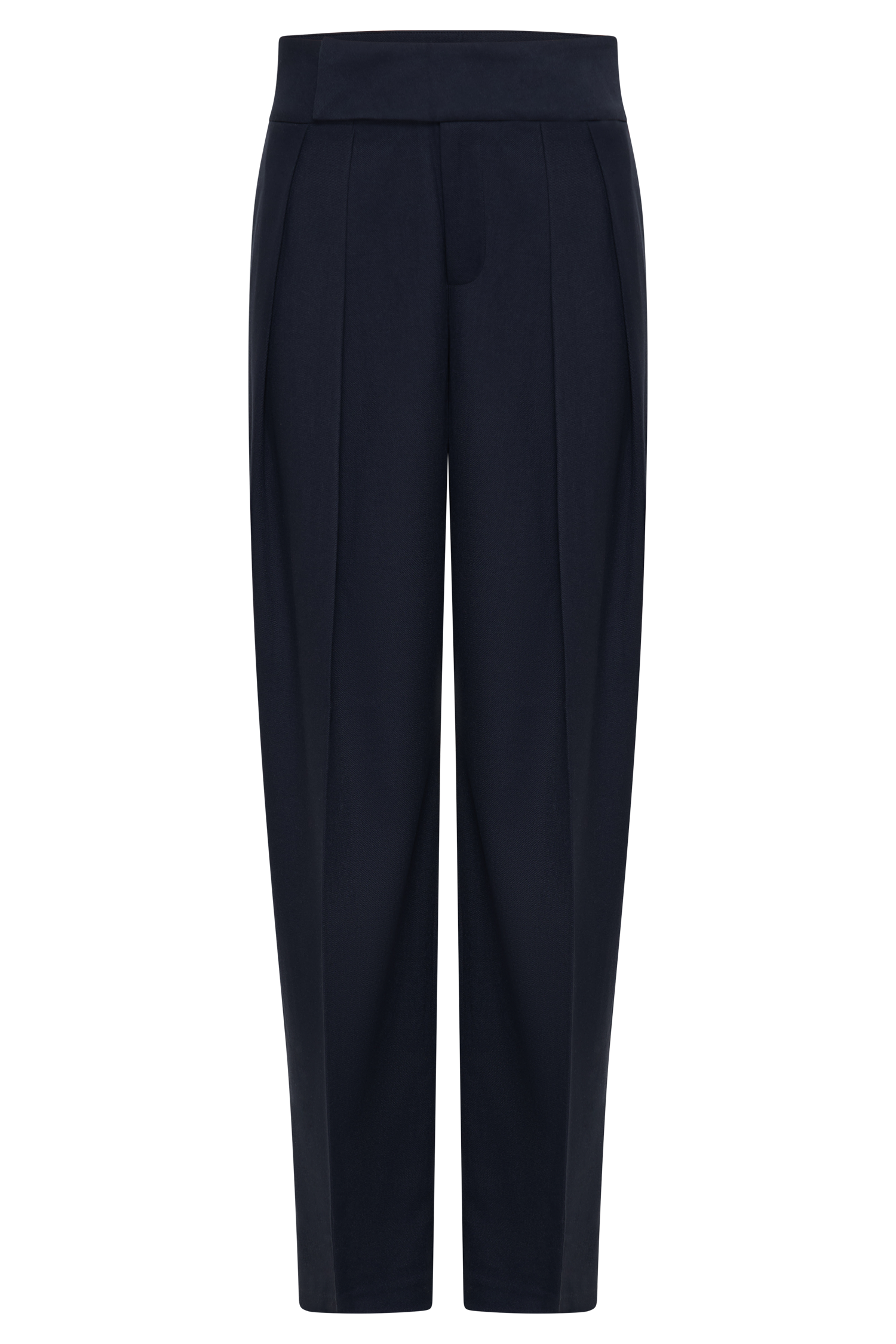 Navy Pleated High Waisted Pants