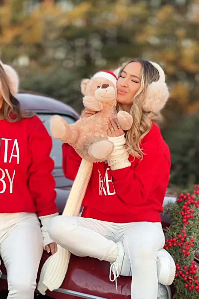 Christmas letter round neck sweater