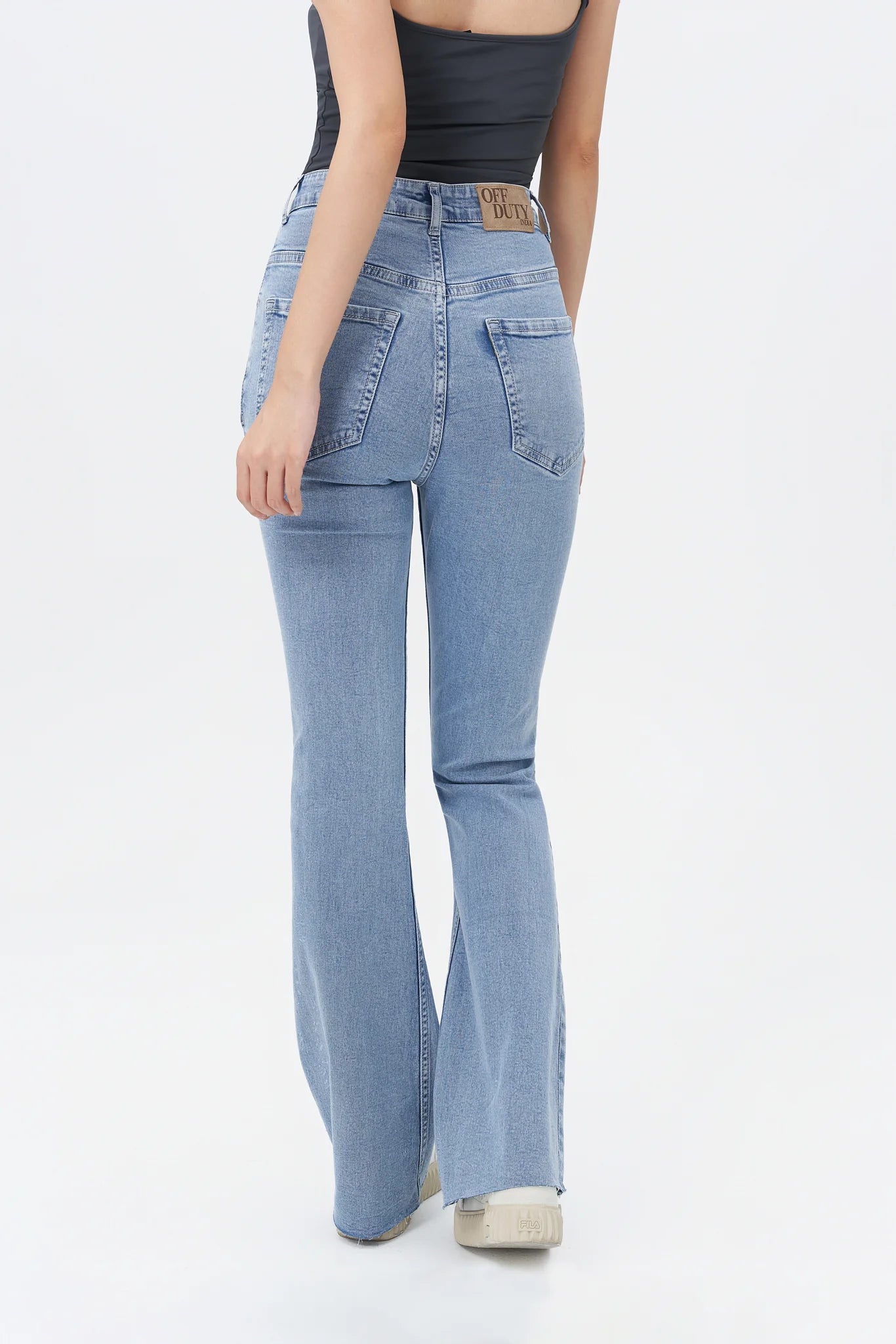 Blue Glow Wave Bootcut Jeans