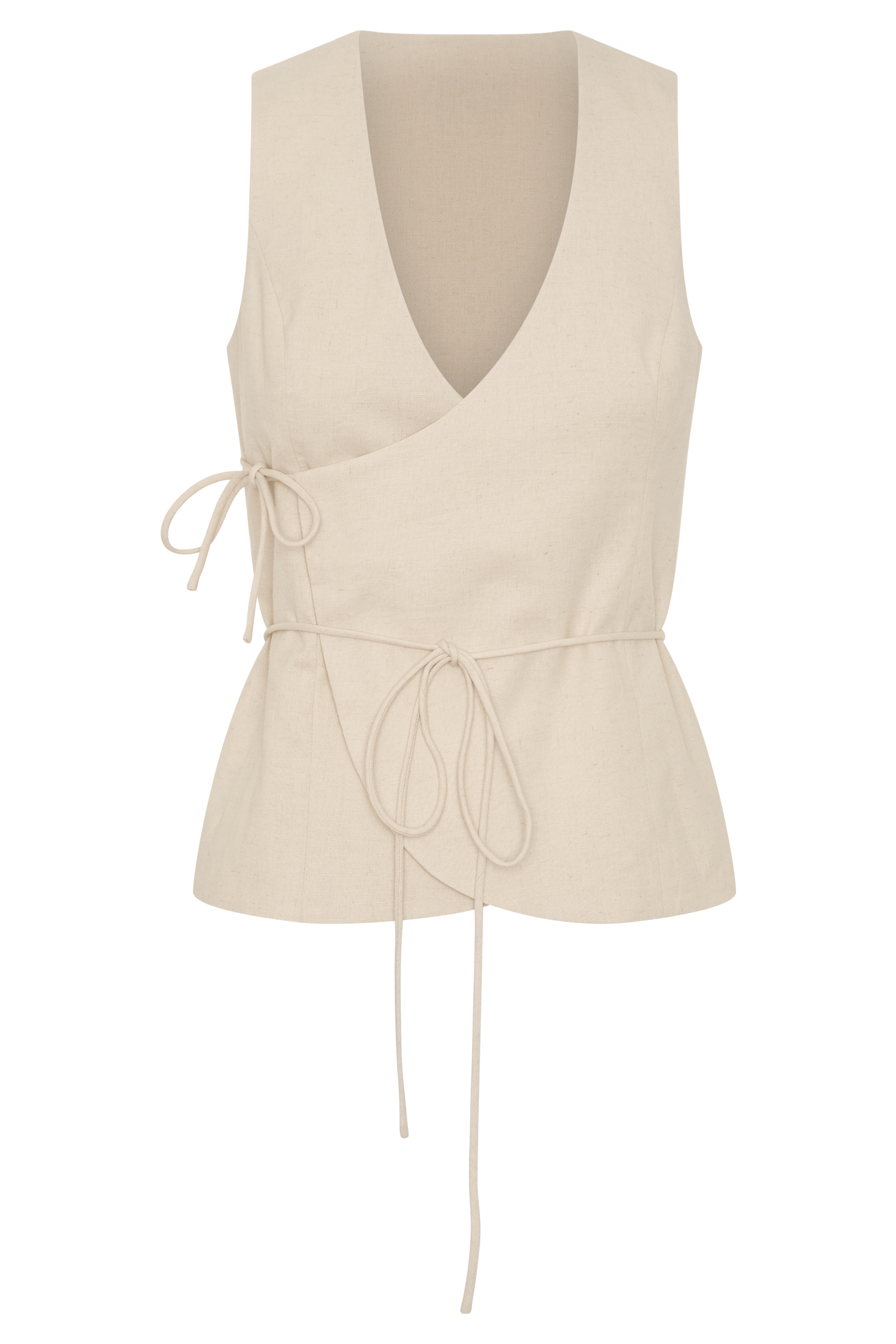 Marle Linen Sleeveless Wrap Top