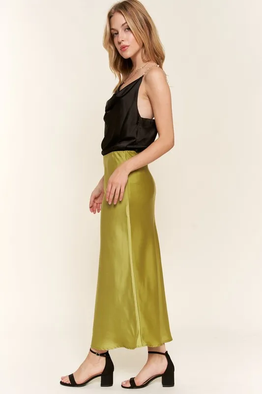 Satin Midi Skirt