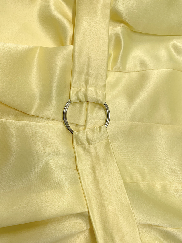 A-Line Loose Belted Pleated Pockets Solid Color V-Neck Midi Dresses