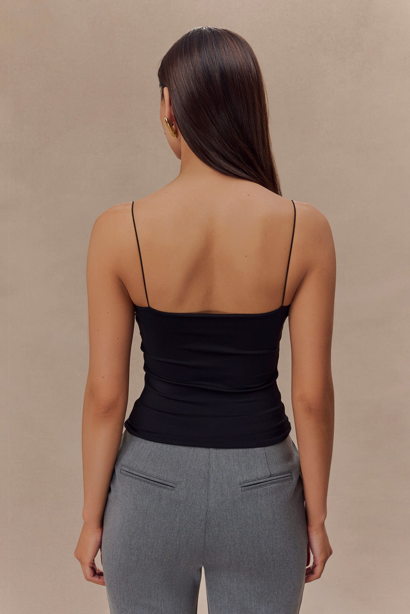 Black Longline Spaghetti Strap Top