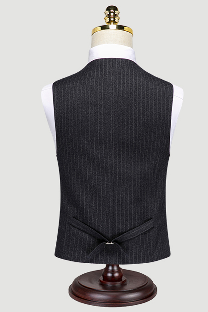 Men's Dark Gray Pinstripe Formal Vest