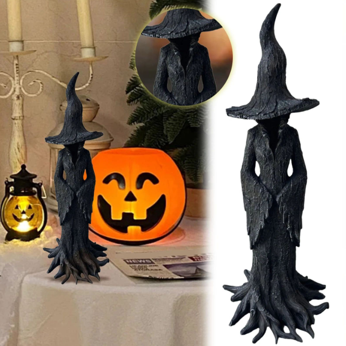 Hand-Painted Enchanting Witch Statue: The Guardian of Your Home